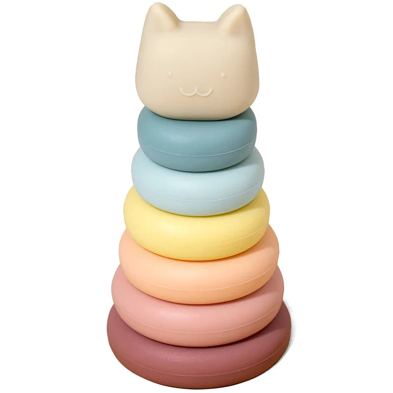 Pink elephant food-grade silicone baby teether toy, BPA free for infants