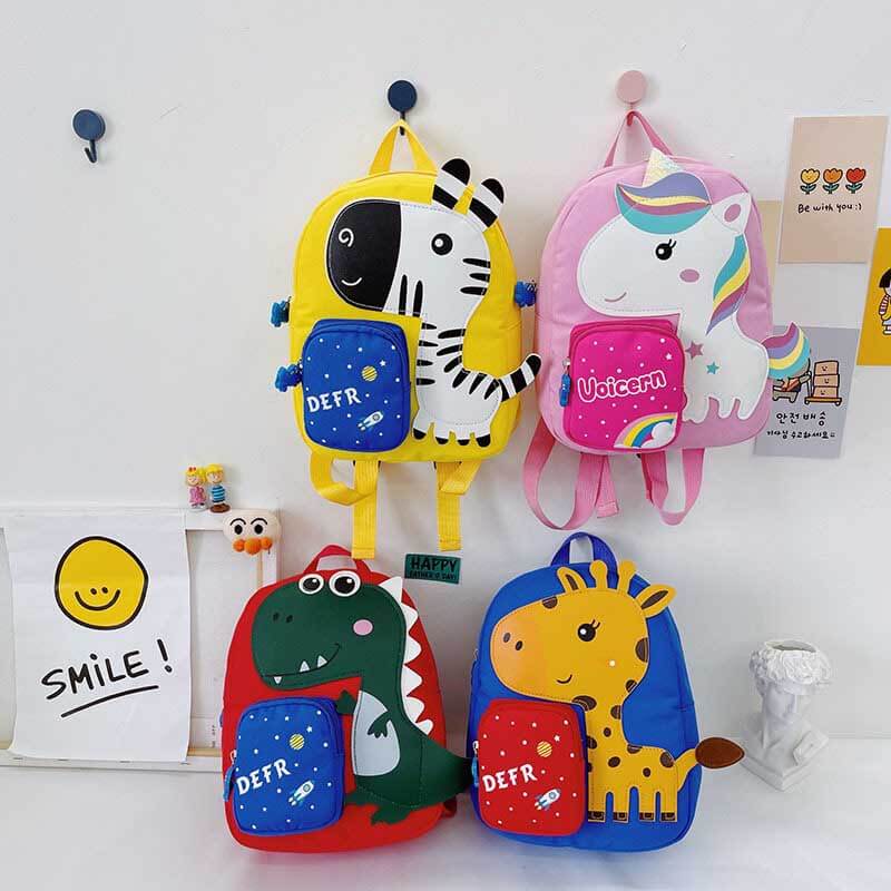 Unicorn design kids backpack, ideal for primary school. Magical nylon animal school bag for girls.