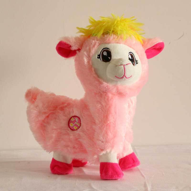 Stuffed alpaca electronic toy, moves and plays music, great birthday gift for kids
