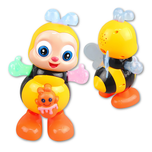 Dancing bee toddler toy with lights and music, perfect educational gift for baby's interactive play.