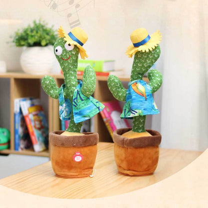 Dancing cactus for kids, interactive plush with sound and motion, ideal for toddlers and babies.