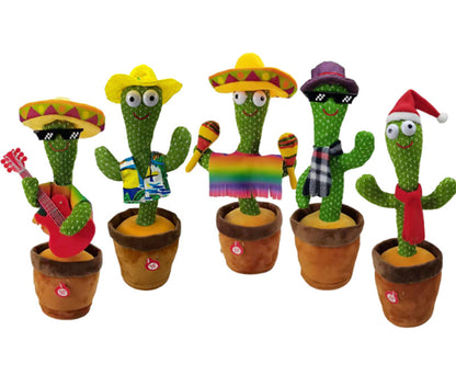 Dancing cactus plush toy for kids, interactive singing and mimicking, early education musical toy