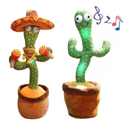 Interactive dancing cactus plush toy, happy baby toy with singing and mimicking features, kids gift