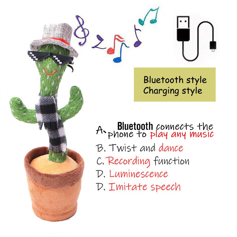 Recording Dancing Cactus plush, capturing and repeating sounds, engaging kids in active play