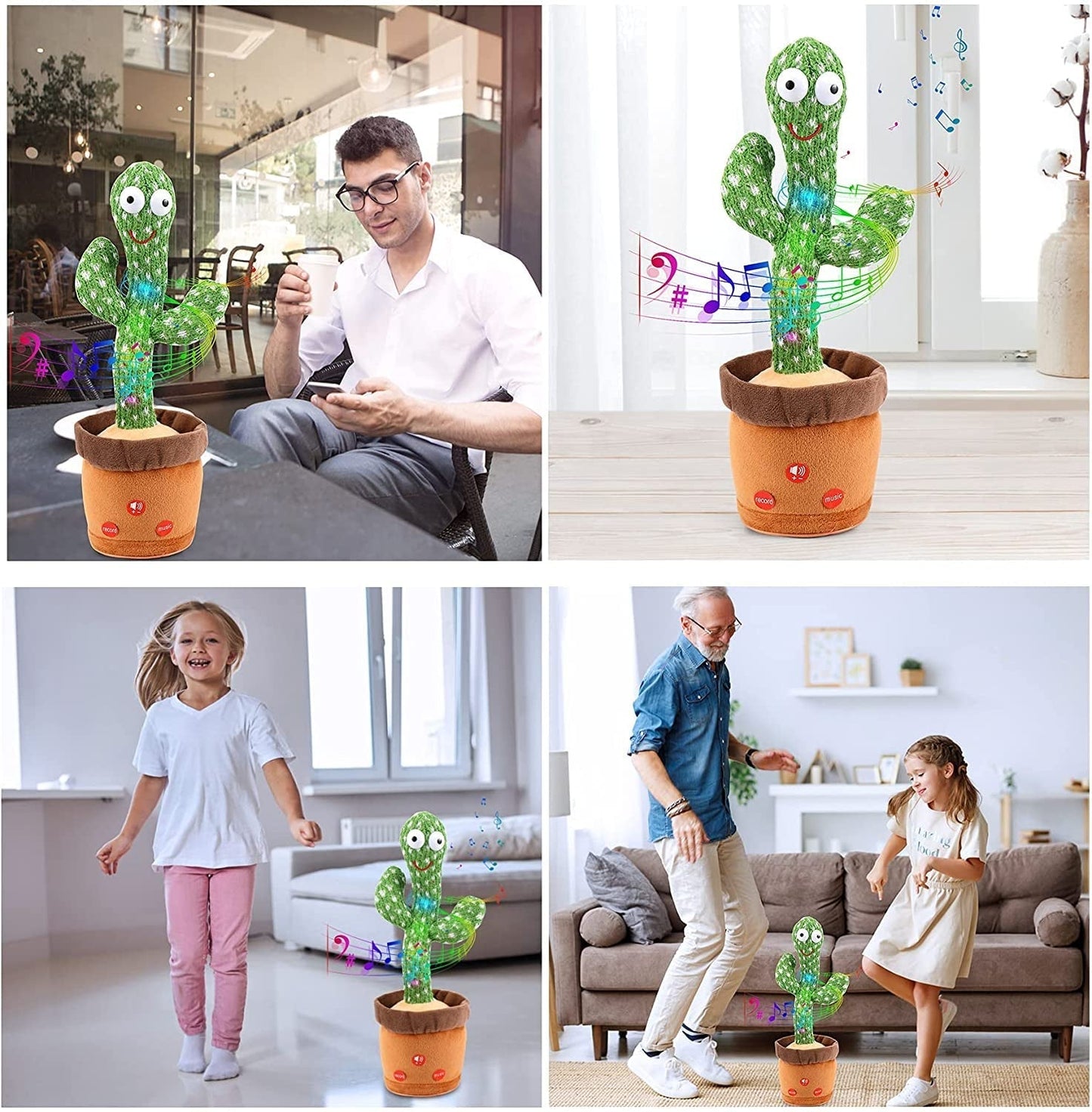 Interactive musical cactus toy singing and dancing, an educational gift for children's development
