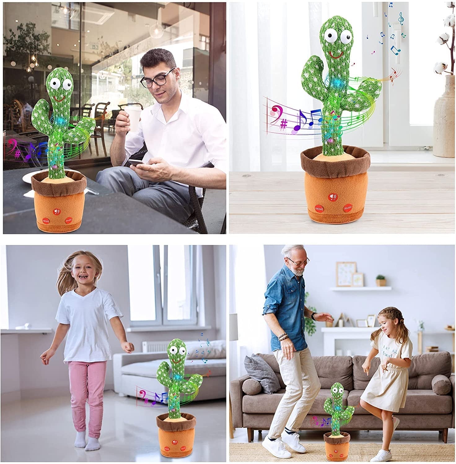 Interactive musical cactus toy singing and dancing, an educational gift for children's development