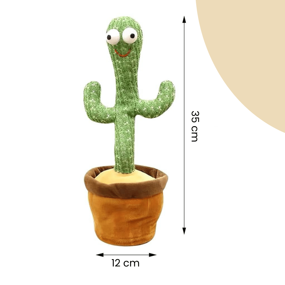 Musical interactive cactus toy in a colorful setting, providing educational and entertainment value