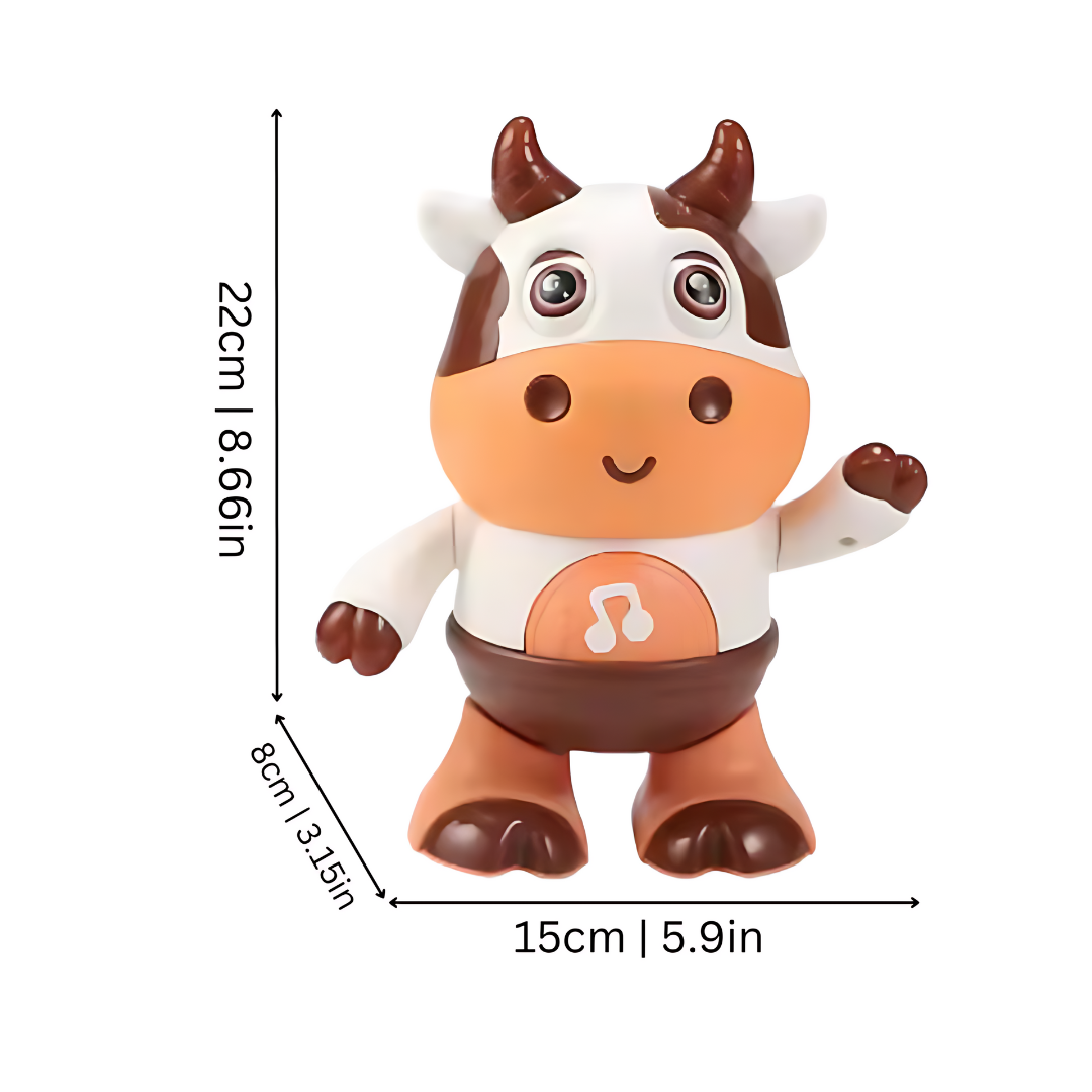 Light-up interactive musical cow toy, perfect baby gift for toddlers' developmental play and entertainment.