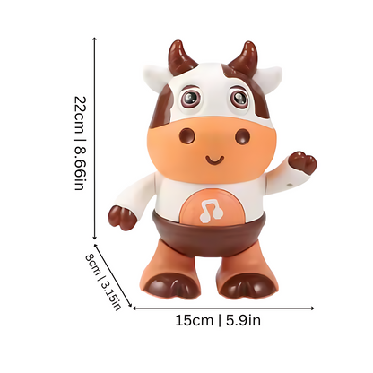 Light-up interactive musical cow toy, perfect baby gift for toddlers' developmental play and entertainment.