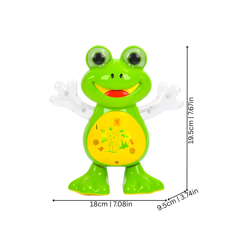 Interactive frog toy, a light-up musical dancing toy for children, perfect for preschool fun and gifts.