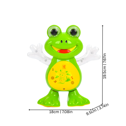 Interactive frog toy, a light-up musical dancing toy for children, perfect for preschool fun and gifts.