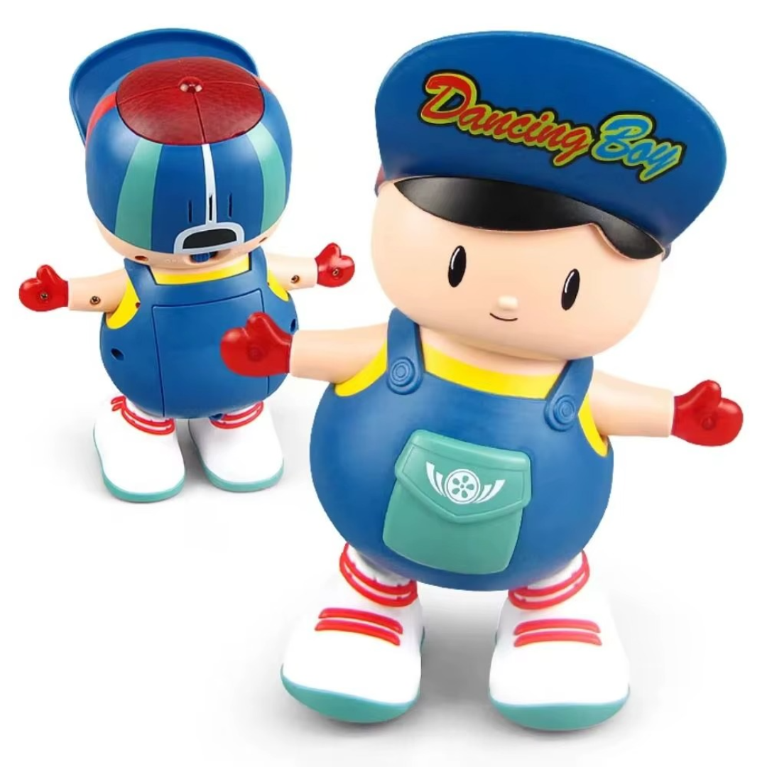 Dancing robot toy for kids with bright LED lights, engaging musical features, and educational play.