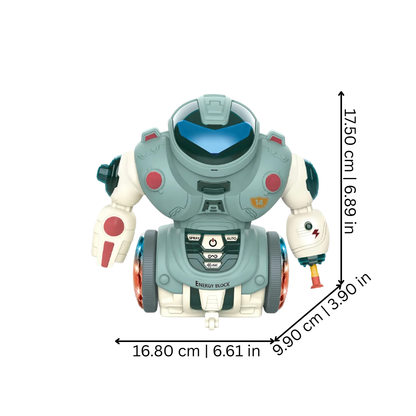 Baby sensory robot toy, electronic and musical, supporting infant motor skills and indoor play