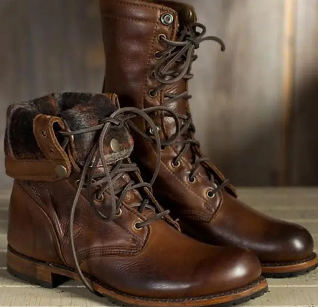 Stylish dark brown women's casual ankle boots, insulated for cozy comfort in autumn and winter.