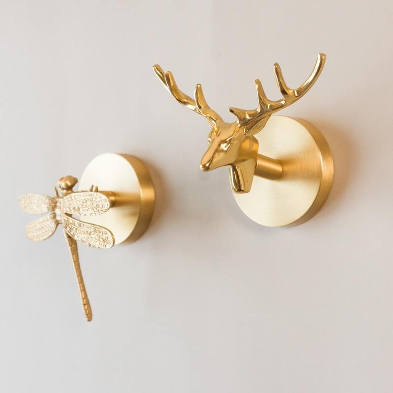 Luxury gold animal decorative coat hook, a unique wall art & functional home accessory.
