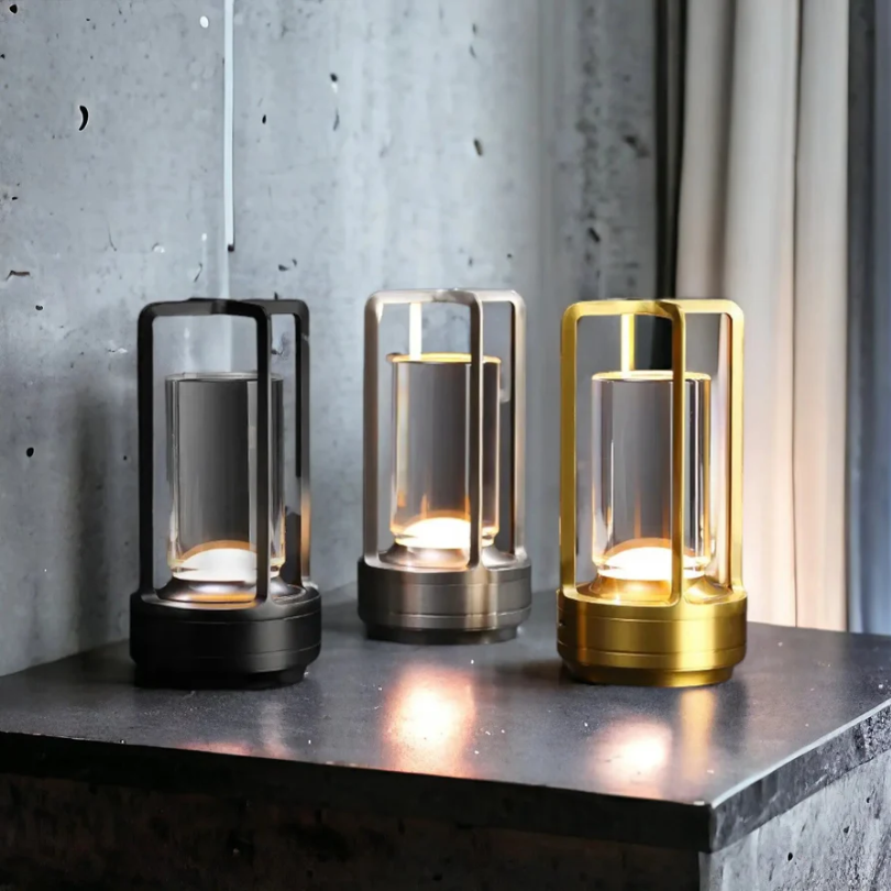 Versatile wireless LED table lamp. Creates cozy ambient lighting, perfect for any room. Rechargeable & stylish.