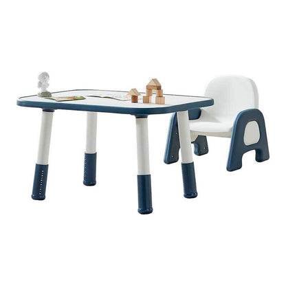 Durable toddler adjustable plastic activity table in deep sea blue, easy to clean
