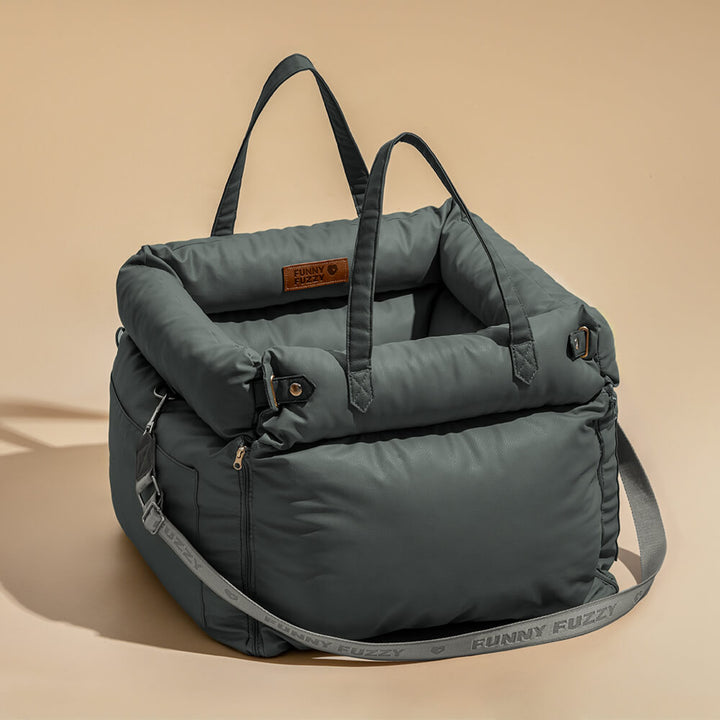 PawLuxury pet booster bed; comfortable dog car seat for small & medium pets.