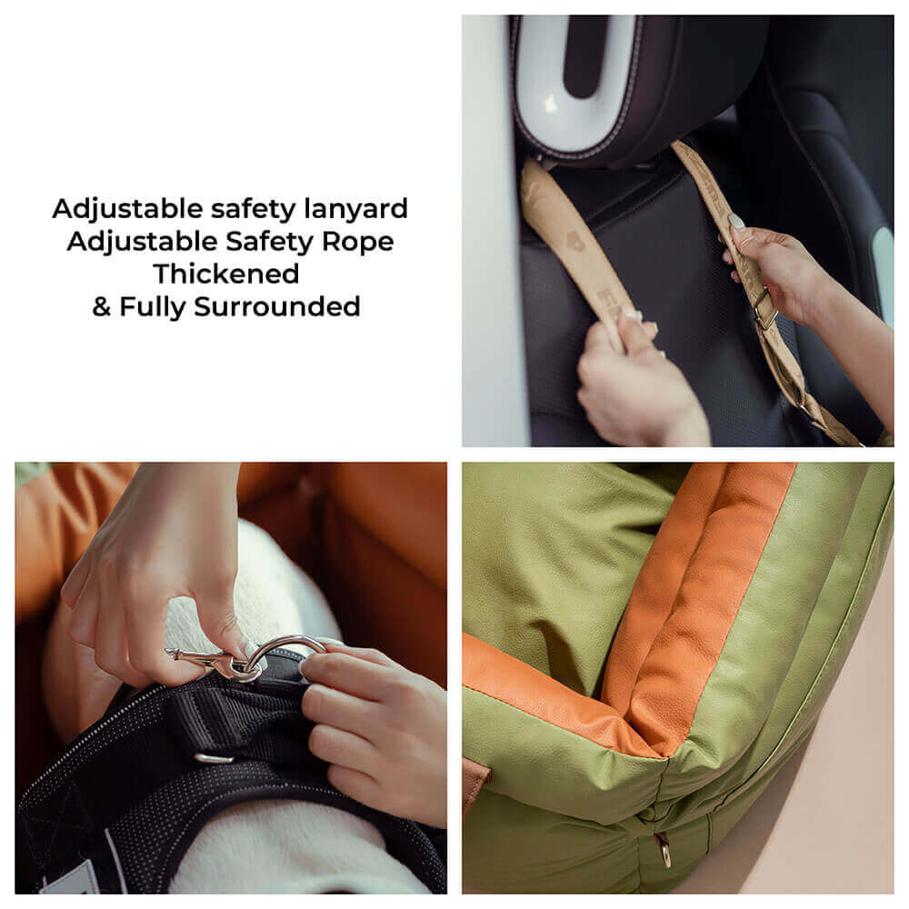 PawLuxury comfortable dog car seat; booster bed for small & medium dogs on rides.