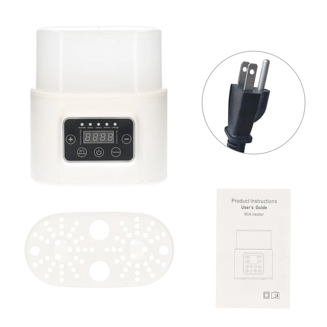 Easy-to-use digital baby bottle warmer & sterilizer with timer, perfect for busy parents & newborn care.