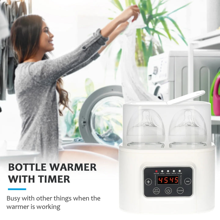 Baby bottle sterilizer & warmer, ensuring clean bottles and warm milk for healthy infant feeding.