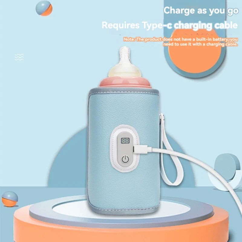 Baby feeding accessory: digital heated bottle cover for warming milk, newborn essentials