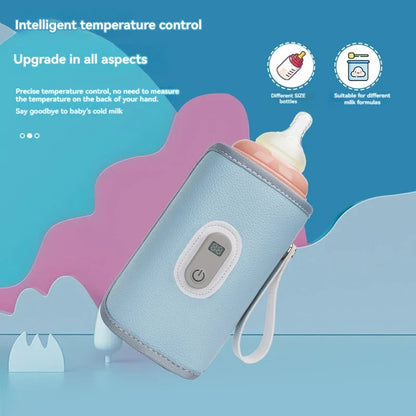 Travel-friendly digital milk heater, portable cover for baby bottles, USB powered