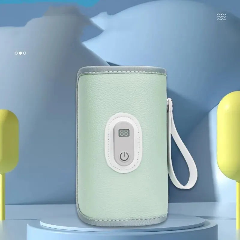 Baby bottle warming cover with digital display, a convenient portable milk heater