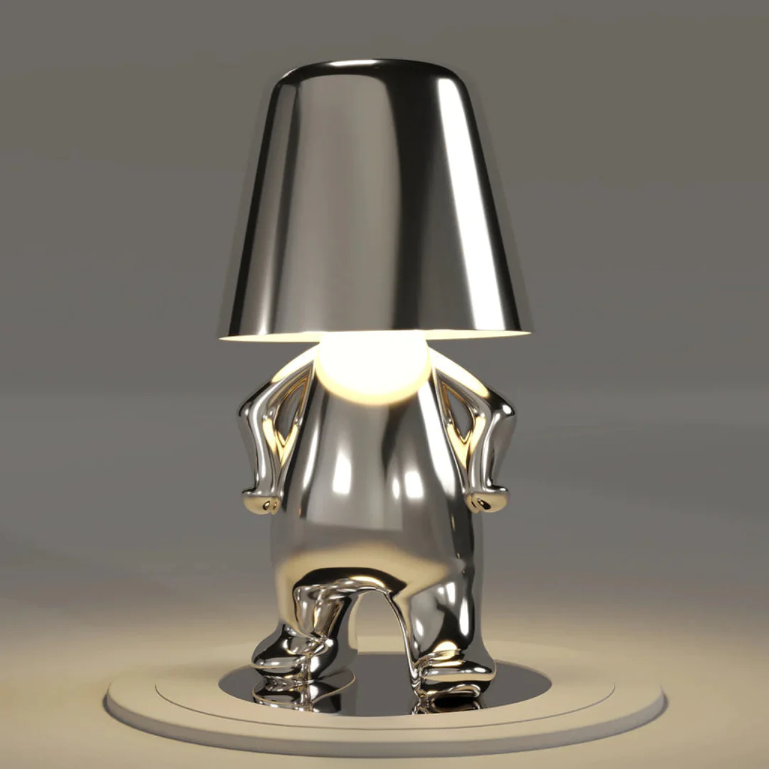 LumoPals playful artistic dimmable lamp. Wireless, portable resin accent light for creative mood.