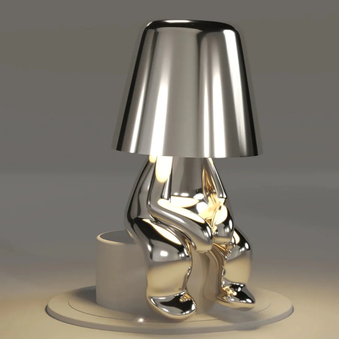Creative lighting with a playful artistic touch. Dimmable resin table lamp, wireless & portable.