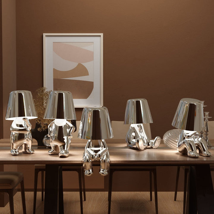 LumoPals playful dimmable table lamp. Wireless, portable, touch-controlled mood lighting.