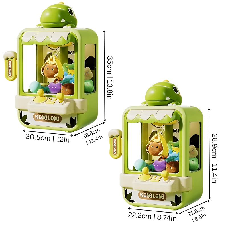 Kids' interactive rabbit claw game machine, an educational arcade toy developing fine motor skills.
