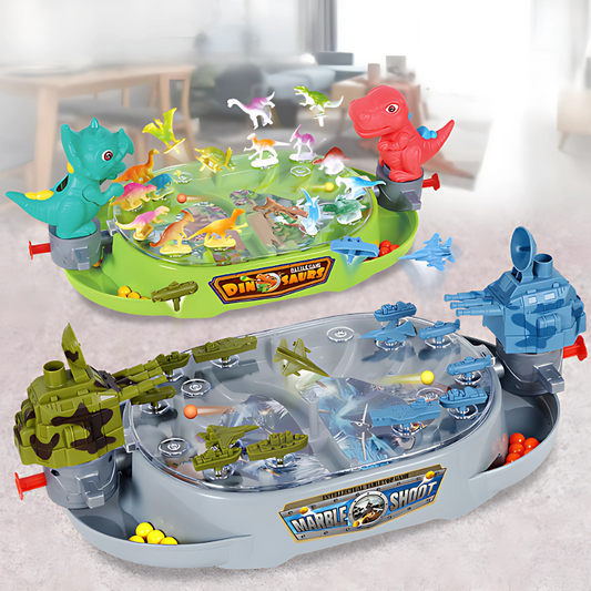 DinoClash interactive dinosaur battle game for kids with two toy dinosaurs & controller, packaging on white background
