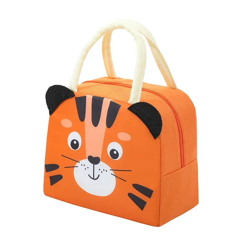 Cute animal design insulated lunch bag for kids, waterproof thermal school tote, child accessory