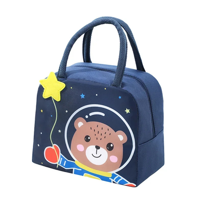 Kids insulated lunch bag with multiple animal designs, waterproof school lunch tote, portable