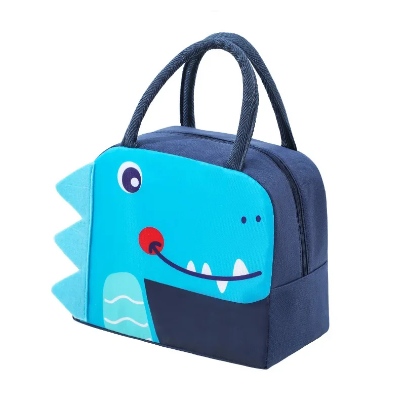 Portable kids insulated lunch bag, waterproof animal design thermal tote for school meals
