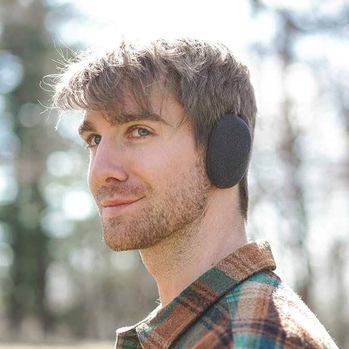 Discreet unisex bandless ear warmers for invisible winter warmth & cold weather protection.