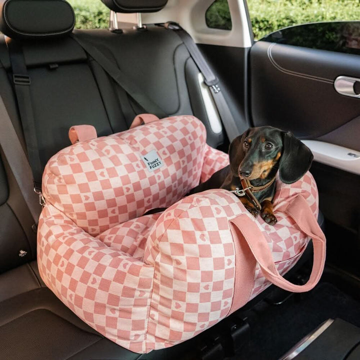 Secure dog booster seat for cars, prevents distractions and keeps pets safe.