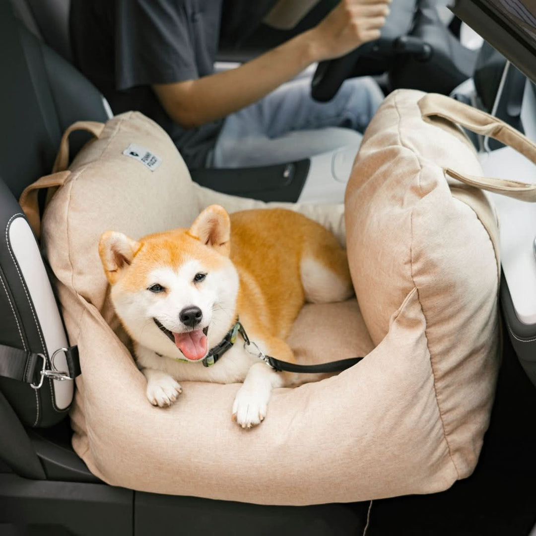 Dog car bed booster seat, providing a stable and elevated perch for your canine friend.