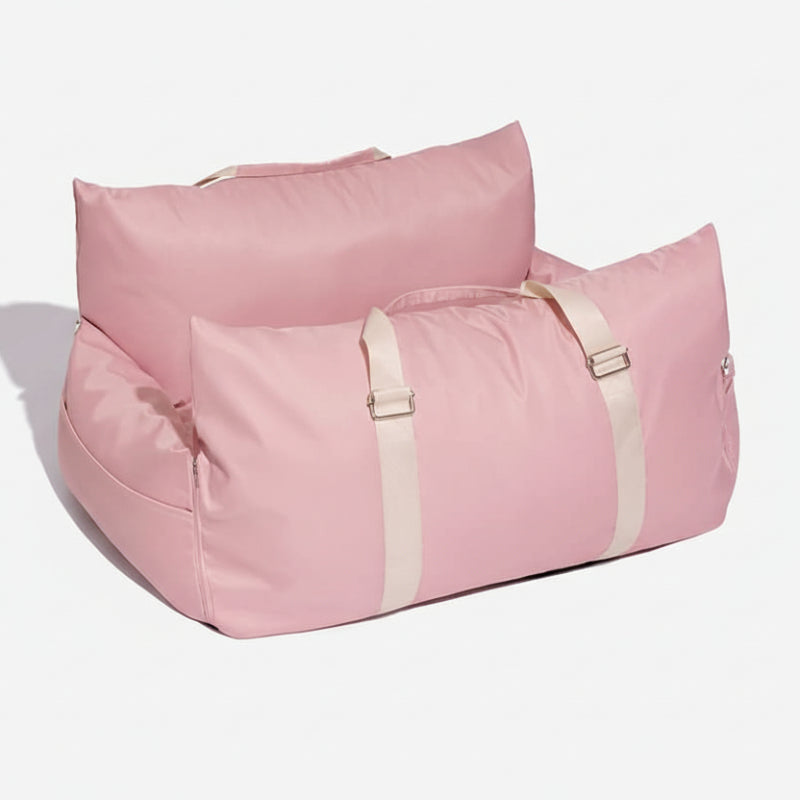 Auto dog booster seat with built-in safety belt, easy to clean and maintain.