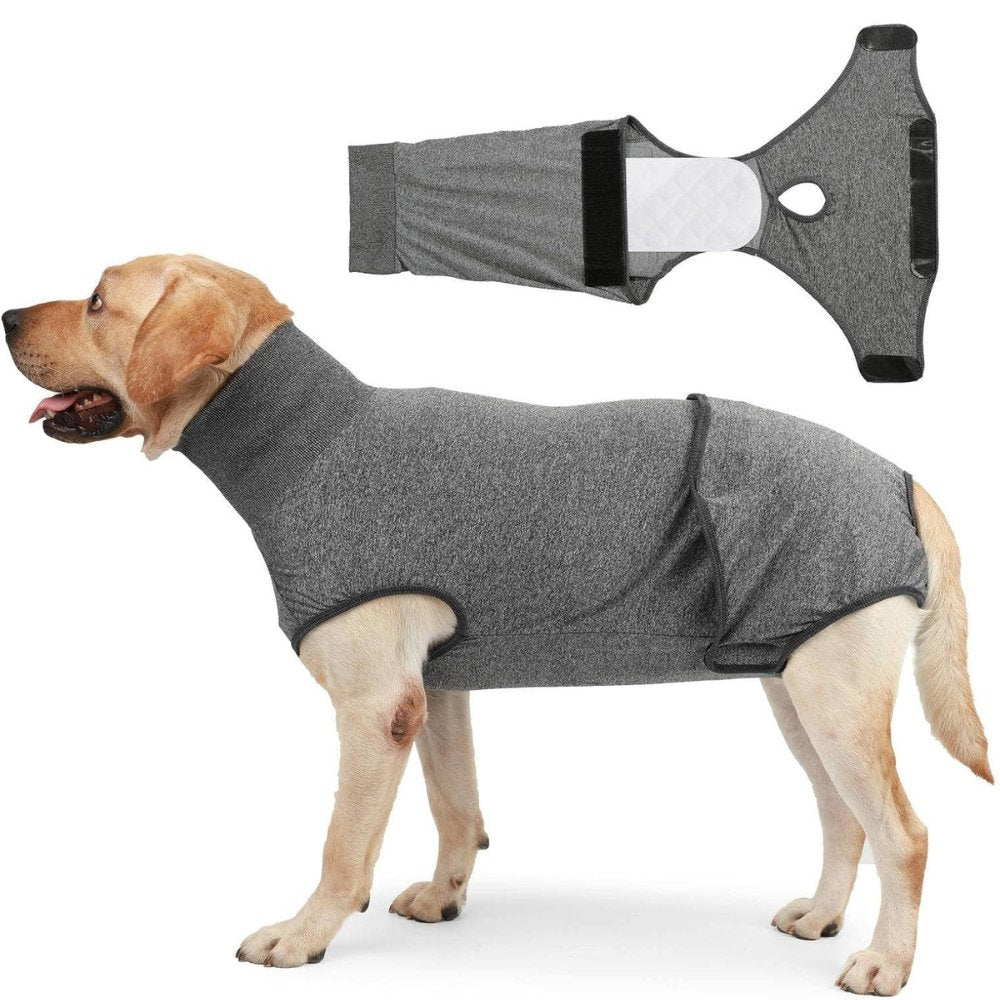 Post-surgery Dog Recovery Suit, a comfy cone alternative for wound protection & faster healing.