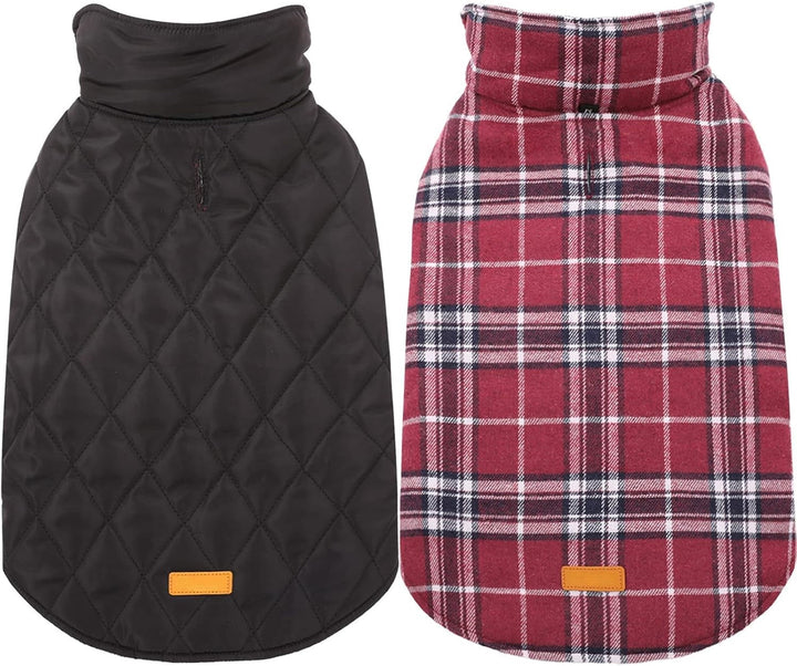 Keep your dog warm with this reversible, waterproof British check winter coat.