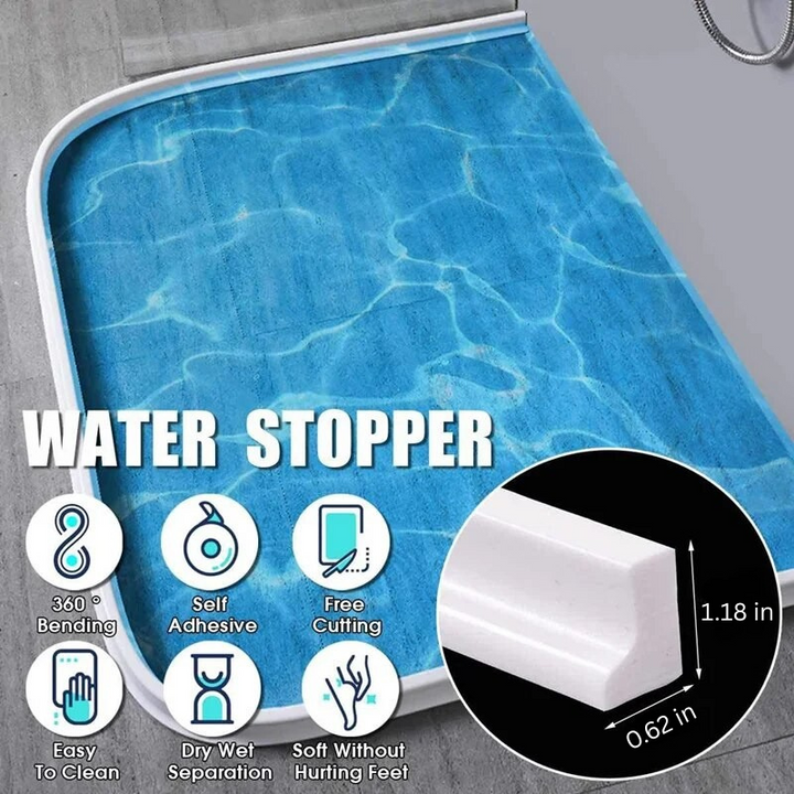 DryGuard silicone bathroom seal: prevent water overflow and keep your shower area dry effortlessly.