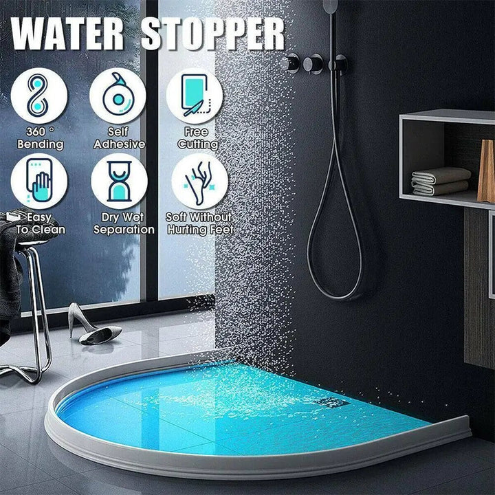 Prevent floods with DryGuard's silicone shower barrier. Durable water stopper for home improvement.