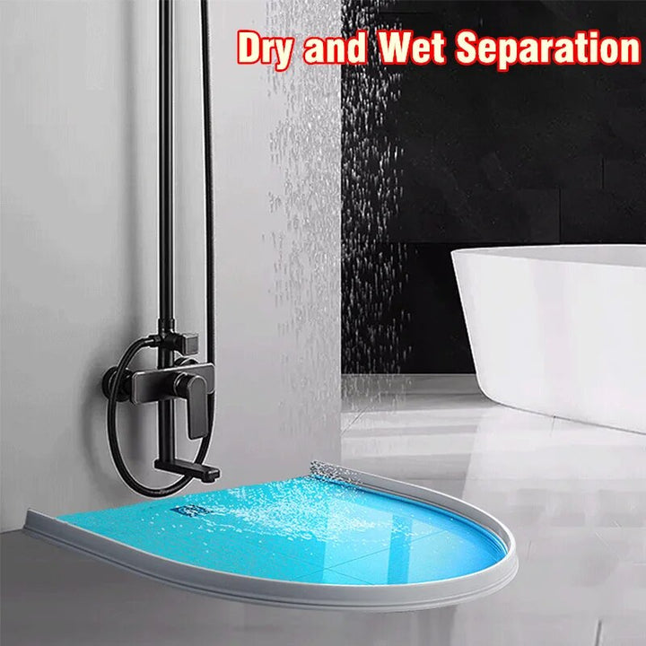 DryGuard waterproof silicone splash guard creates a dry bathroom; ideal for curbless showers.