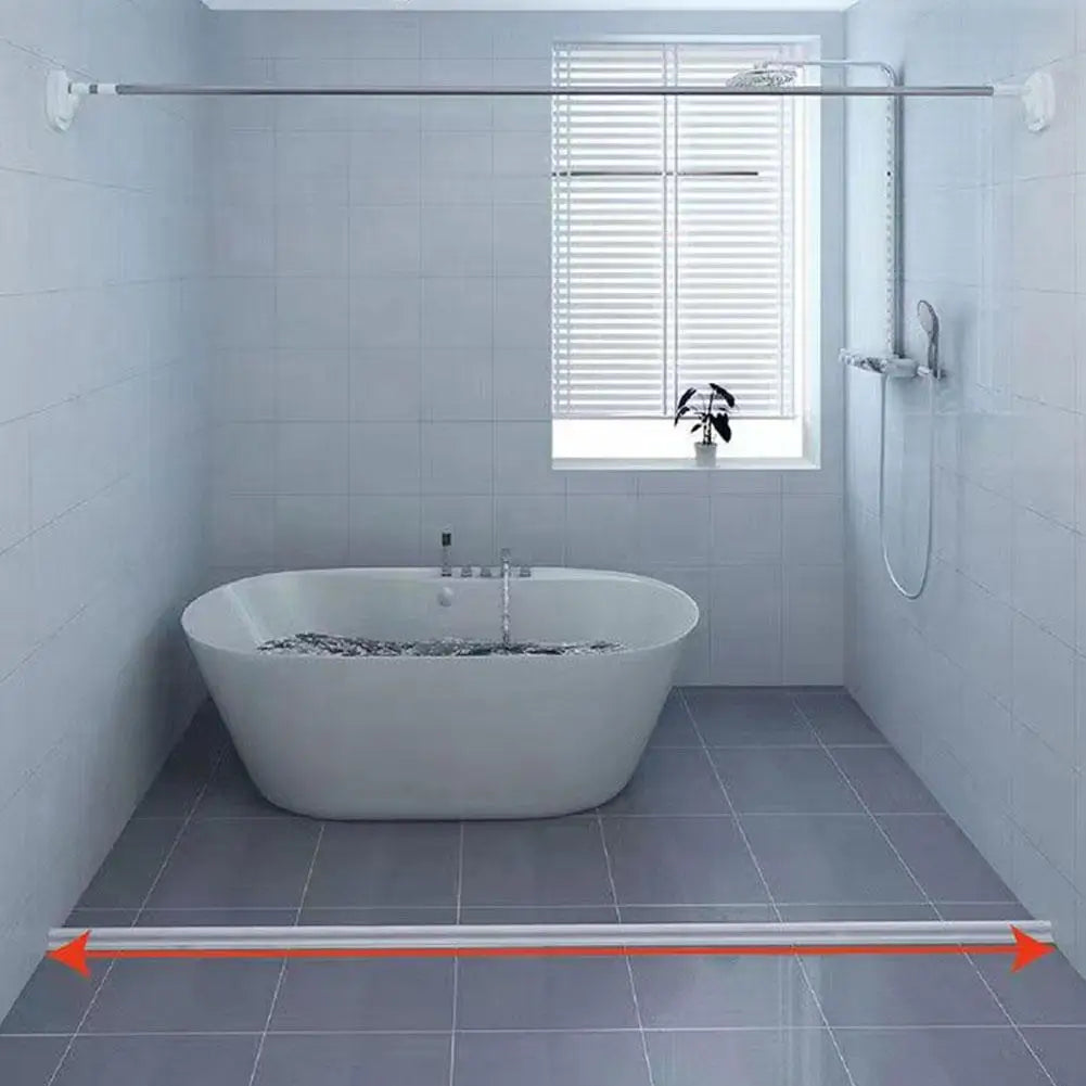 High-quality DryGuard silicone strip, a versatile shower barrier & effective bathroom seal.