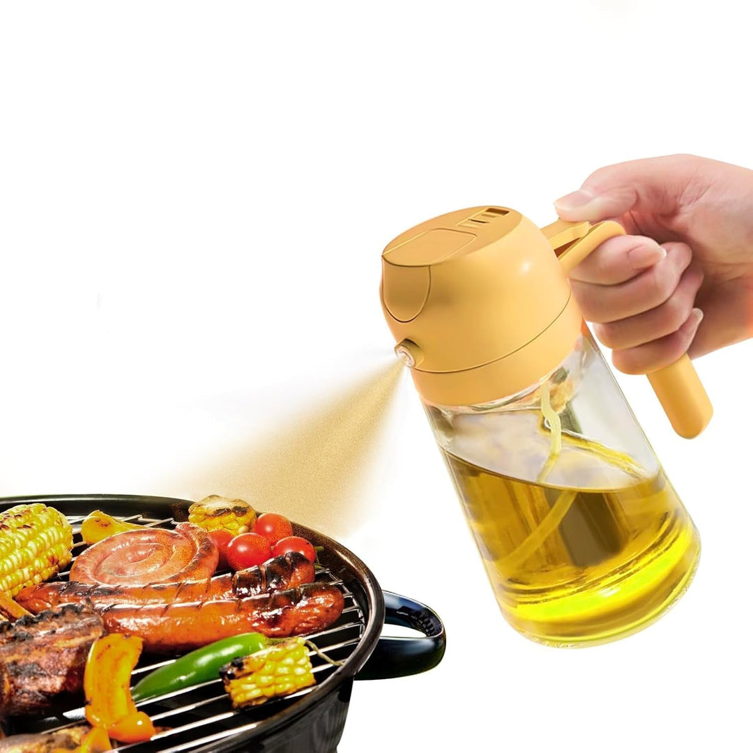 Healthy cooking oil sprayer & dispenser, enabling precise oil control for calorie reduction & even coating.