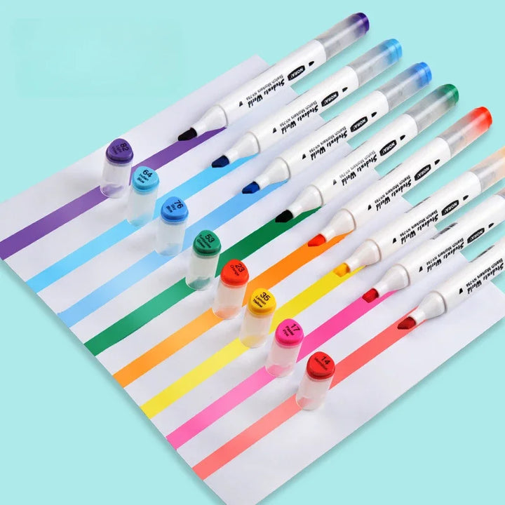 Kids hand holding a dual-tip washable art marker, illustrating ease of use for coloring