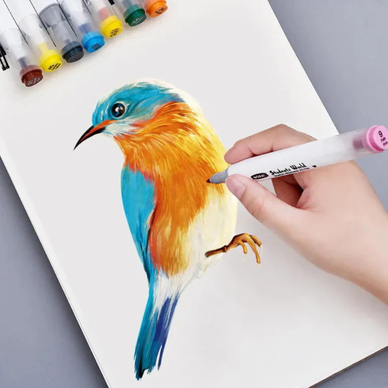 Array of colorful dual-tip washable art markers, ideal for school and creative tools