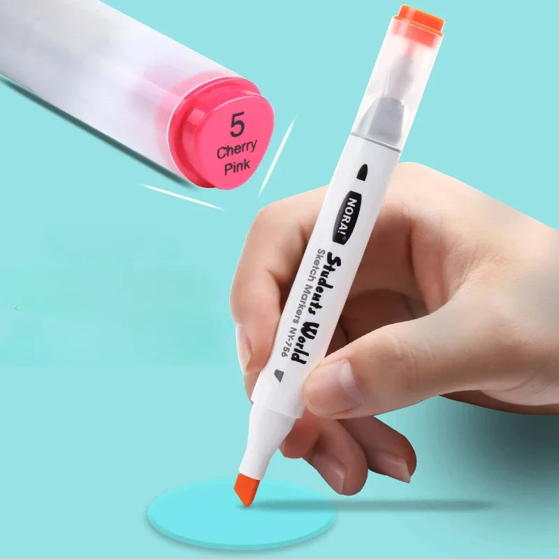 Artistic rendering created with dual-tip washable markers, showcasing their vibrant pigments